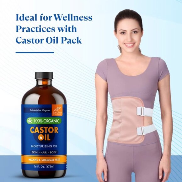 Sandhu's 100% Organic Castor Blend 16 fl. Oz | Premium Glass Bottle Pack - Picture 4 of 7